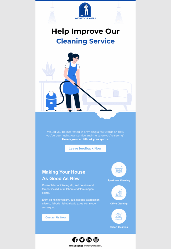 Cleaning Service Client Feedback