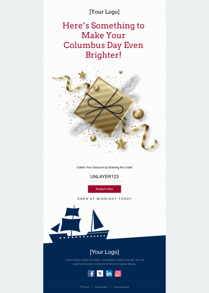 Columbus Day Discount Code