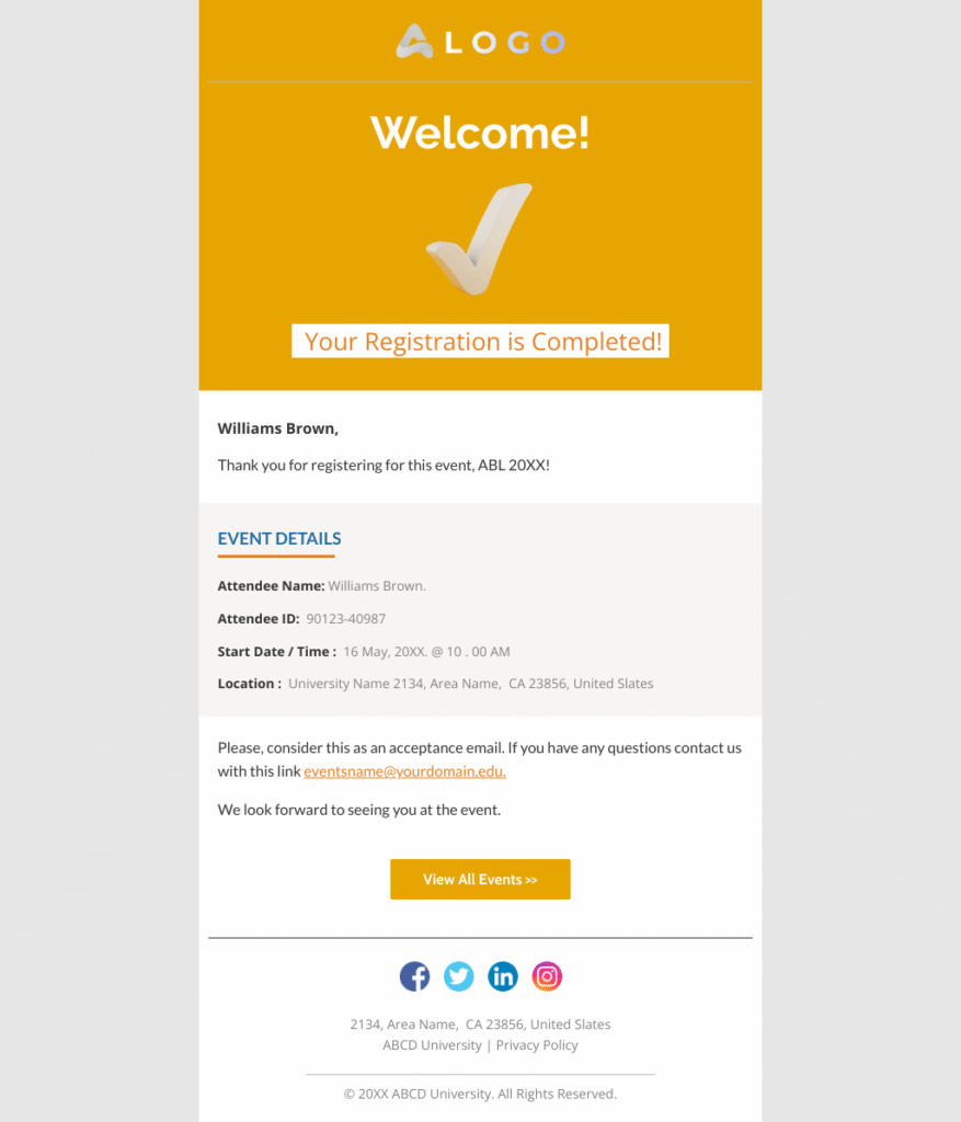 Event Confirmation