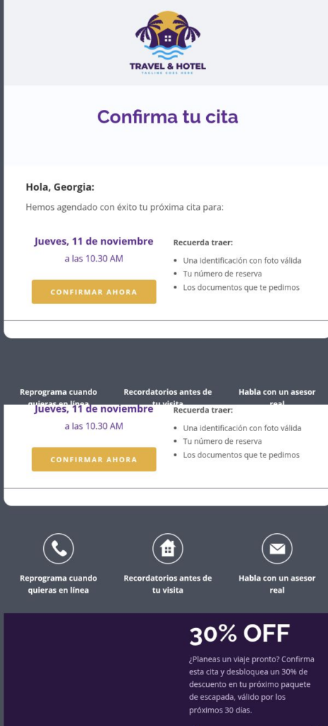 Solicitud de verificación de cita