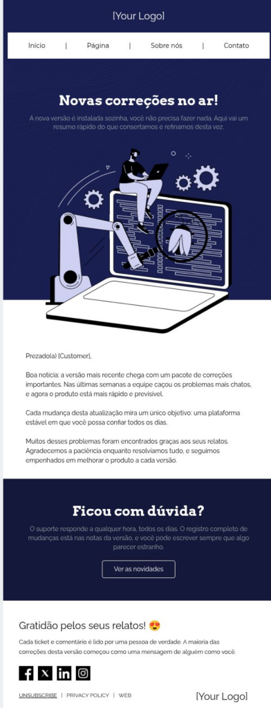 Correções de bugs