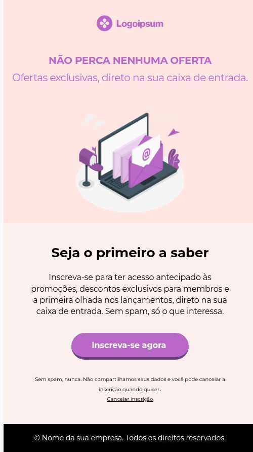 Assinatura por e-mail frio