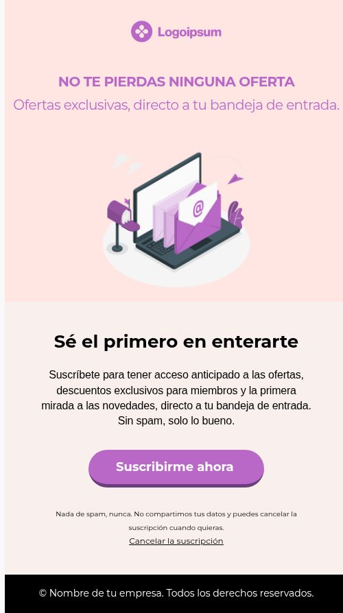 Suscripción por correo en frío