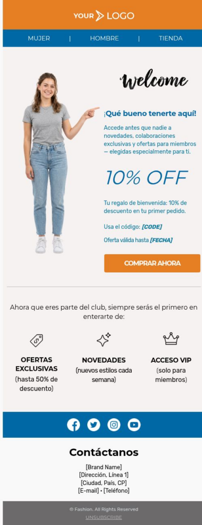 Bienvenida al cliente