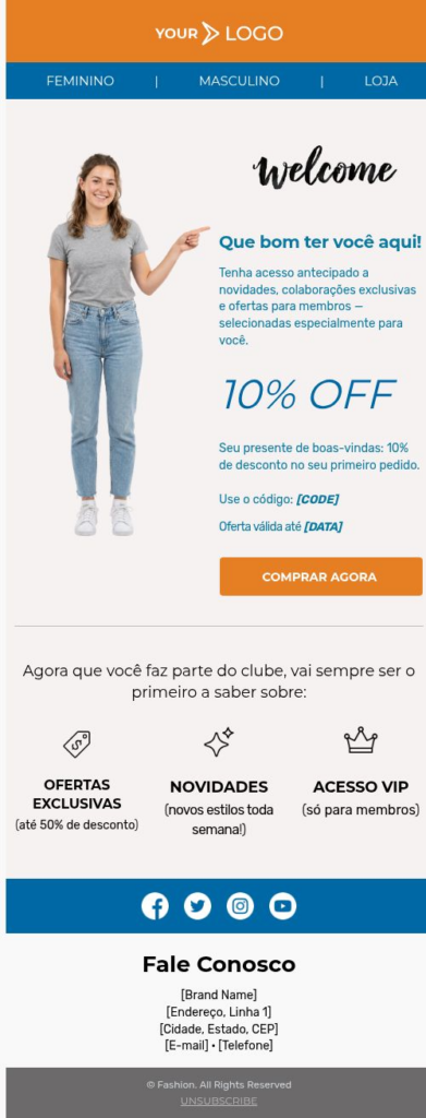 Boas-vindas ao cliente