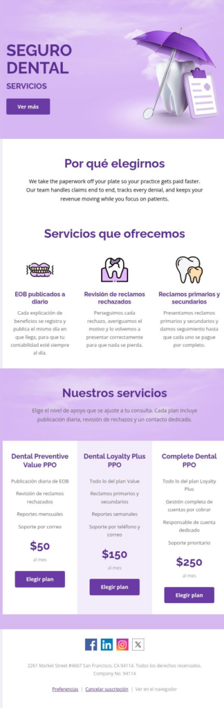 Servicio de seguro dental