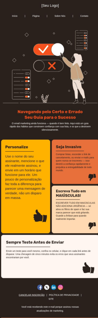 O que fazer e o que não fazer