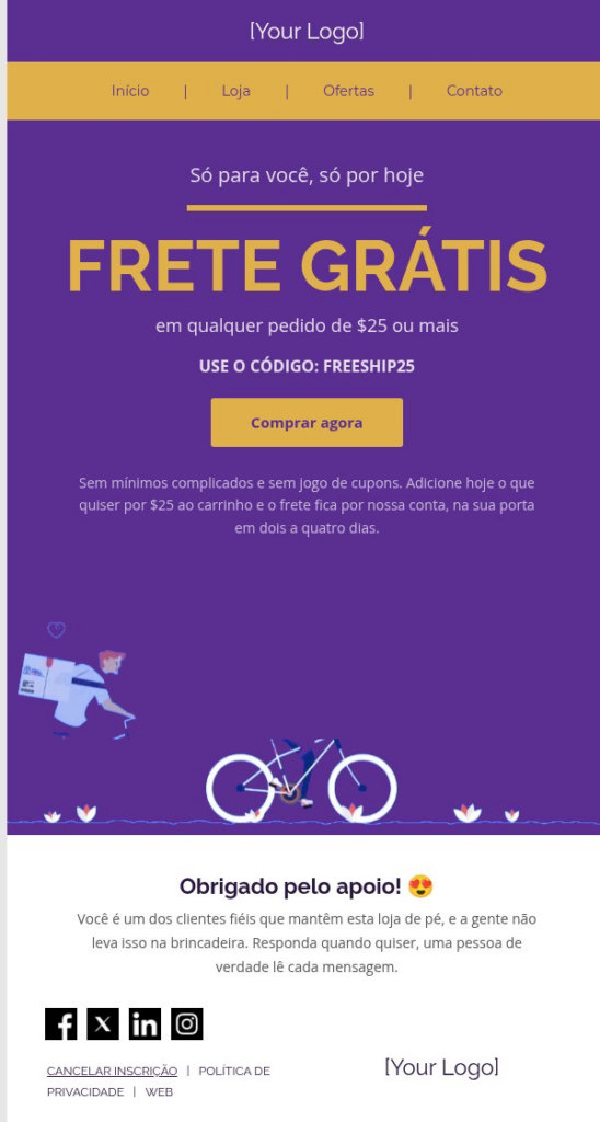 Frete grátis somente hoje