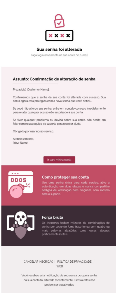 Senha alterada
