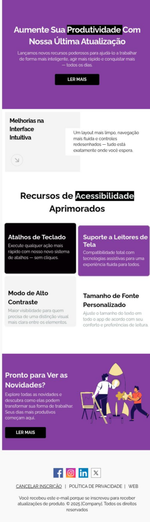 Atualizações do produto e novos recursos