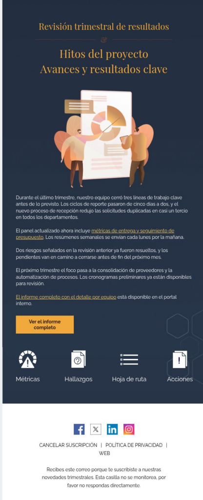 Informe de estado del proyecto