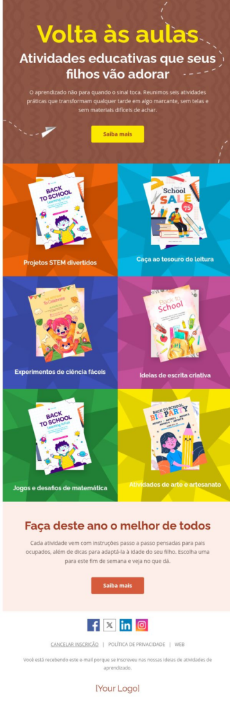 Atividades de aprendizagem escolar