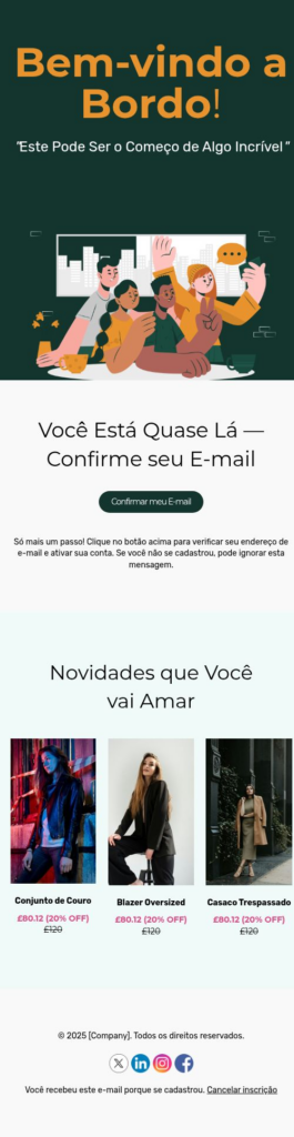 E-mail de boas-vindas para novo assinante